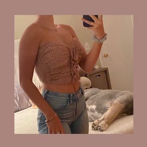 abercrombie ruffled polka dot tube top !